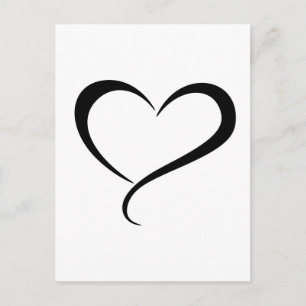 Black heart clipart illustration postcard