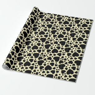 Black Heart Cluster Pattern Wrapping Paper