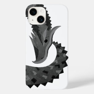 Black heart dragon on white Case-Mate iPhone 14 case