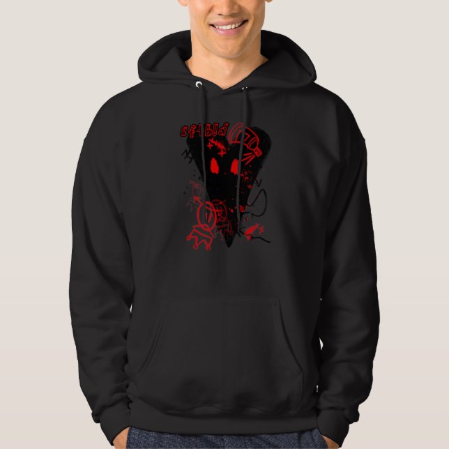 Black Heart Graffiti Streetwear Hoodie (Front)
