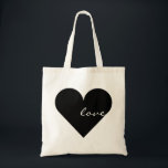 Black Heart Love Wedding Tote Bag<br><div class="desc">This is beautiful tote bag for lovers with the image of black heart for just married and any other occasion. Even it can be customized with your name or logo.</div>