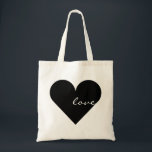 Black Heart Love Wedding Tote Bag<br><div class="desc">This is beautiful tote bag for lovers with the image of  black heart for just married and any other occasion. Even it can be customized with your name or logo.</div>