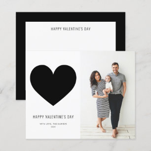 Black Heart Minimalist Happy Valentine's Day Card