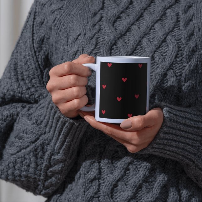 Black Heart Pattern Valentine’s Day Mug (Creator Uploaded)