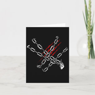 Black Heart Red Chains Cool Gothic Valentine's Day Card