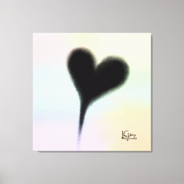 Black Heart Stretched Canvas Print (Front)