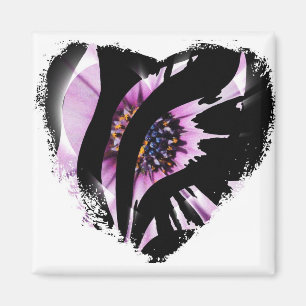 Black Heart Stripes Magnet