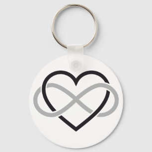 Black heart with infinity sign keychain