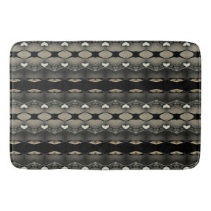 Black Hearted Bath Mat