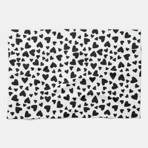 Black Hearts Custom Background Colour Kitchen Towel