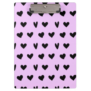 Black Hearts Lovely Pattern Gifts Happy Valentines Clipboard