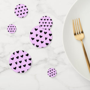 Black Hearts Lovely Pattern Gifts Happy Valentines Confetti