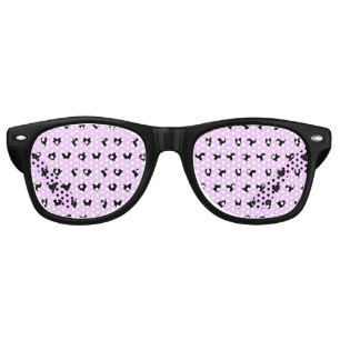 Black Hearts Lovely Pattern Gifts Happy Valentines Retro Sunglasses