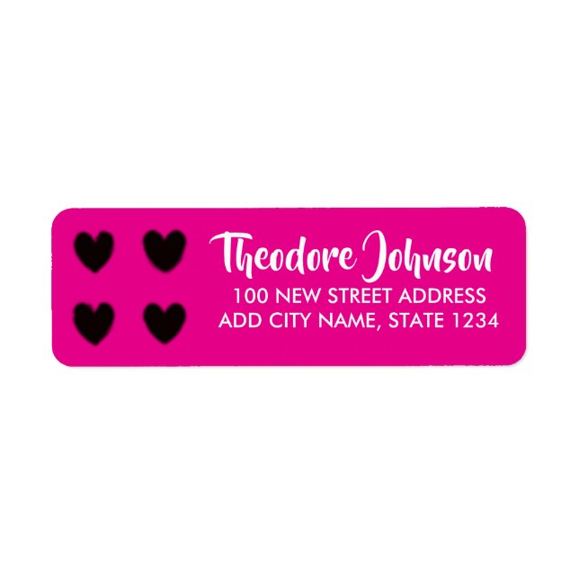 Black hearts on pink (Front)