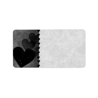 Black Hearts Pattern Label