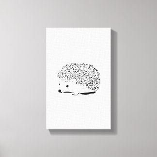 Black Hedgehog Canvas Print