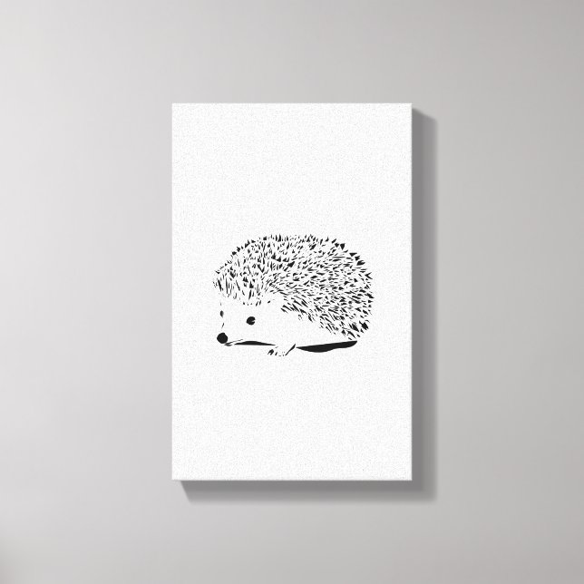 Black Hedgehog Canvas Print (Front)