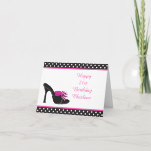 Black Heels Shoes Birthday Party Card