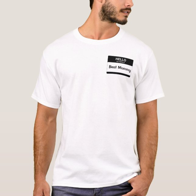 Black - Hello, my name is (your text) T-Shirt (Front)