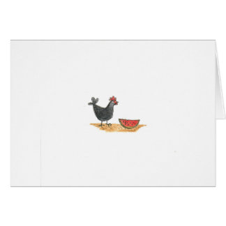 Black Hen With Watermelon