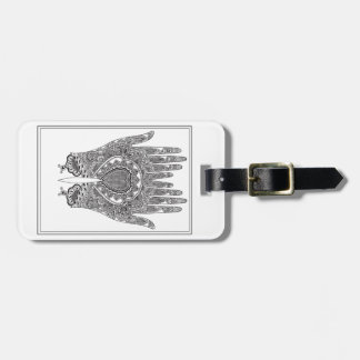 Black Henna Hands Luggage Tag