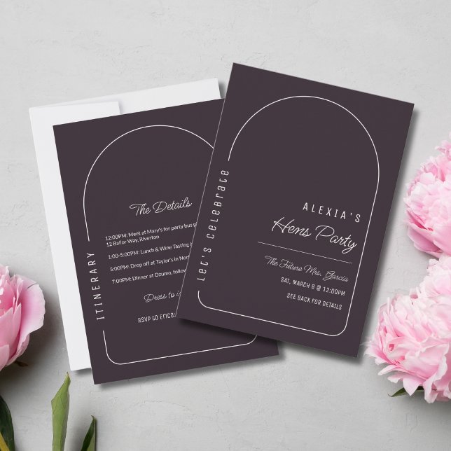 Black Hens Party Invitation Itinerary Template (Creator Uploaded)