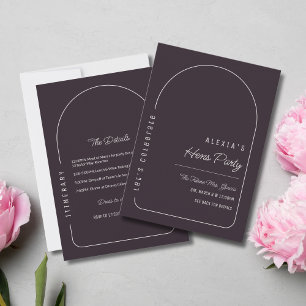 Black Hens Party Invitation Itinerary Template