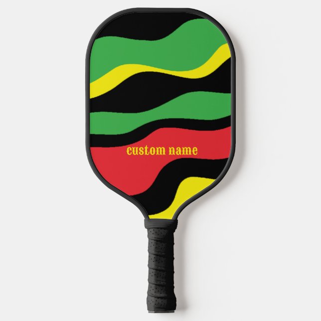 Black Heritage, Custom Name Personalized Pickleball Paddle (Front)