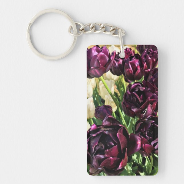 Black Hero Tulips, Oregon Keychain (Front)