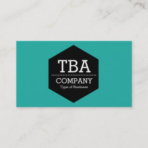 Black Hexagon - 1faea4 Turquoise Business Card