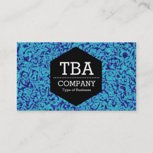 Black Hexagon - Blue Marbled Business Card