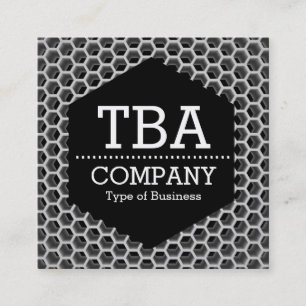 Black Hexagon - Honeycomb Square Business Card