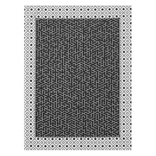 Black Hexagon Maze Tablecloth