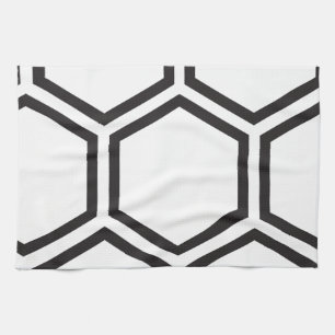 Black Hexagon pattern. Kitchen Towel