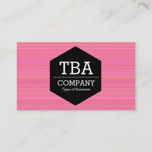 Black Hexagon - Pink Lines Business Card