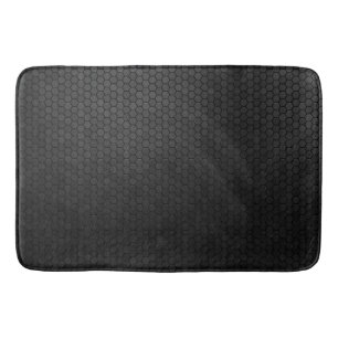 Black Hexagon Shape Design Bath Mat