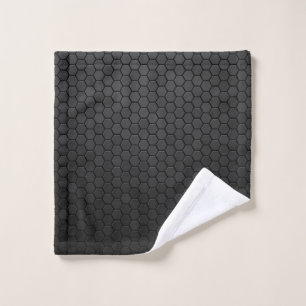 Black Hexagon Shape Design Wash Cloth