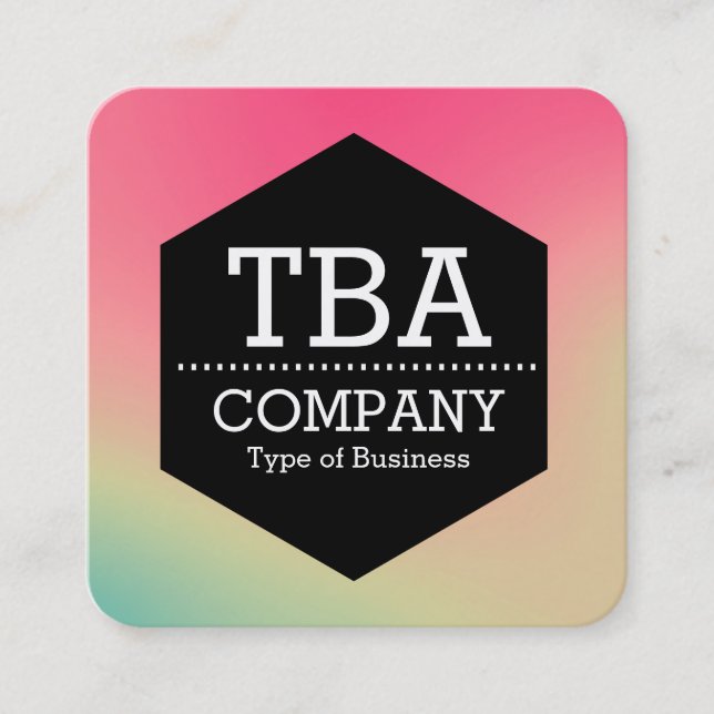 Black Hexagon -  Soft Gradient Square Business Car Square Business Card (Front)