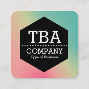 Black Hexagon - Soft Gradient Square Business Car Square Business Card