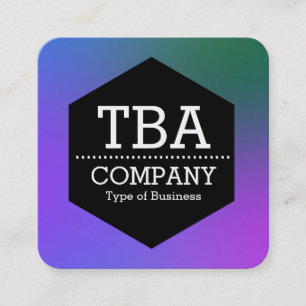Black Hexagon - Soft Gradient Square Business Card