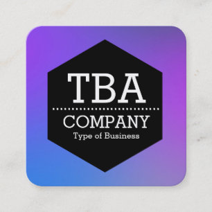Black Hexagon - Soft Gradient Square Business Card