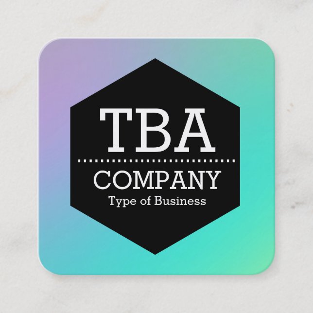 Black Hexagon -  Soft Gradient Square Business Card (Front)