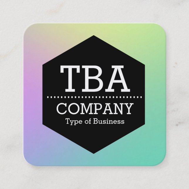 Black Hexagon -  Soft Gradient Square Business Card (Front)