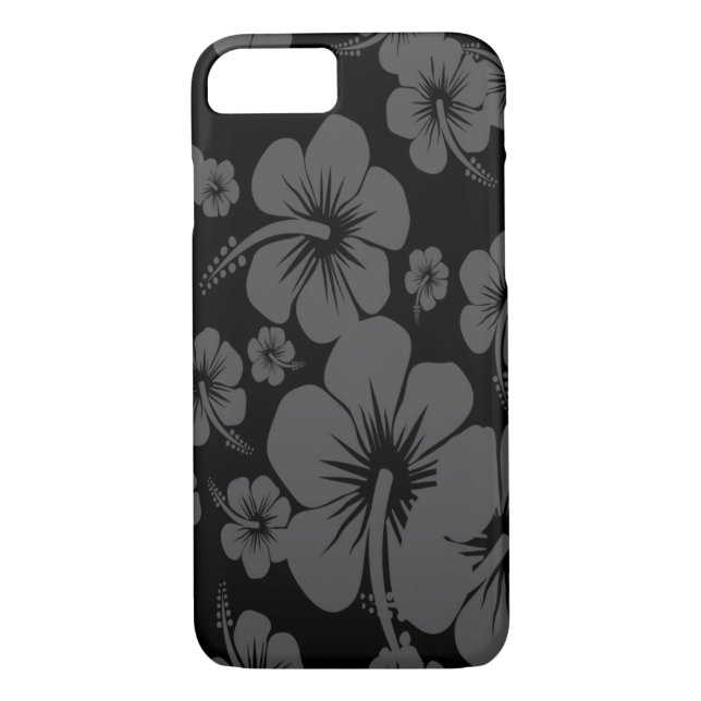 Black Hibiscus Hawaiian Print Case-Mate iPhone Case (Back)