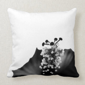 Black Hibiscus Throw Pillow