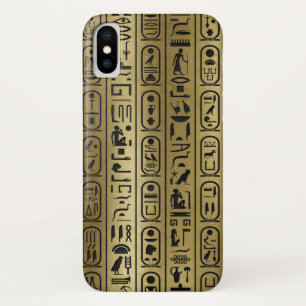 Black hieroglyphs pattern on Ancient Gold Case-Mate iPhone Case