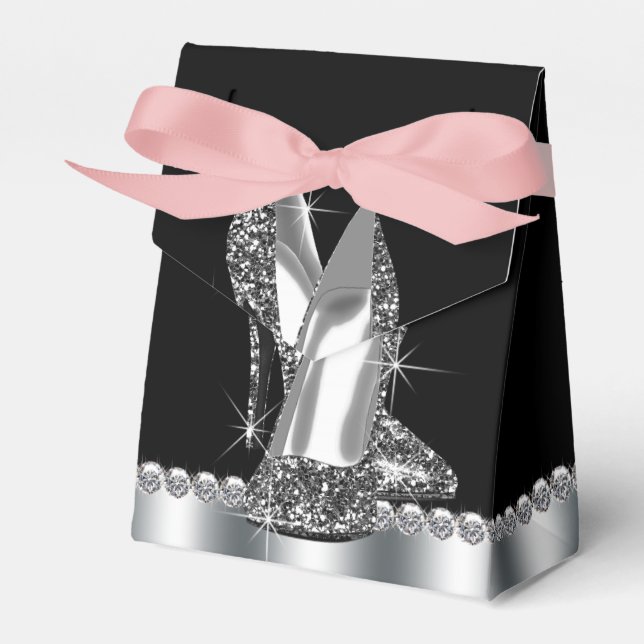 Black High Heel Shoe Favor Box (Front Side)