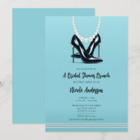 Black High Heels & Pearls Turquoise Bridal Brunch