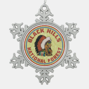 Black Hills National Forest South Dakota Snowflake Pewter Christmas Ornament