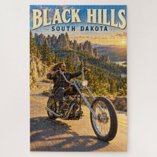 Black Hills South Dakota Chopper Motorcycle Travel Jigsaw Puzzle